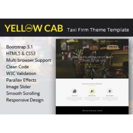 Bootstrap Yellow Cab Taxi Firm HTML Theme with UI/UX design ...